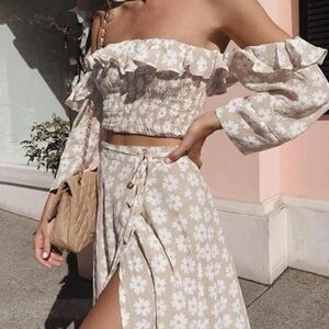 Floral Beige Skirt